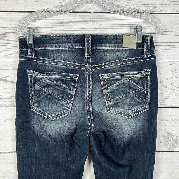 DayTrip Jeans Women 26 Blue Virgo Crop Straight Casual Midrise Relaxed Stretch - Picture 4 of 14